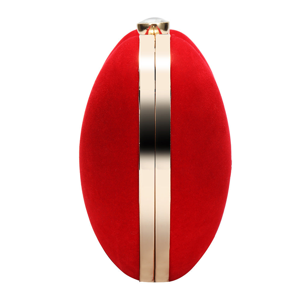 Women’s Red Heart Evening Clutch Bag with Chains image 4