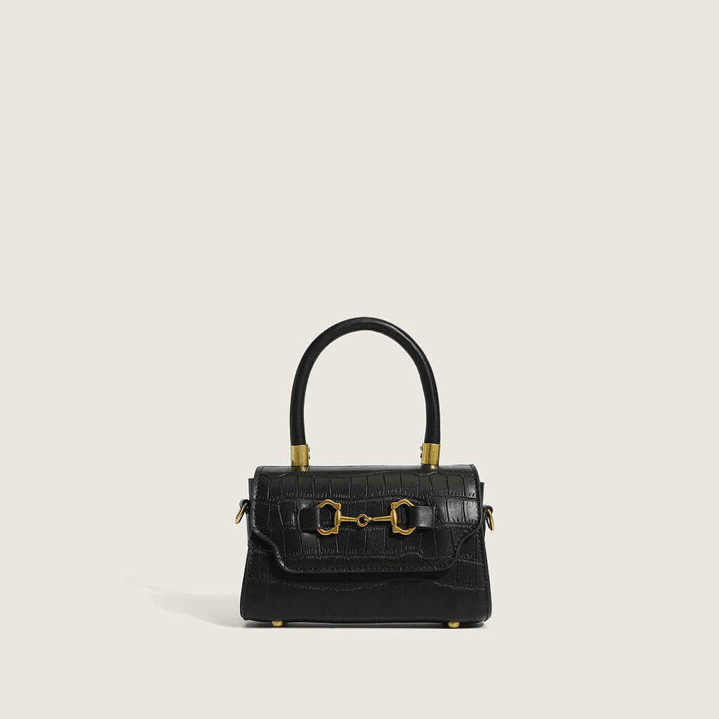 Women’s Small Croc Print Buckle Handbags in Vegan Leather image 5