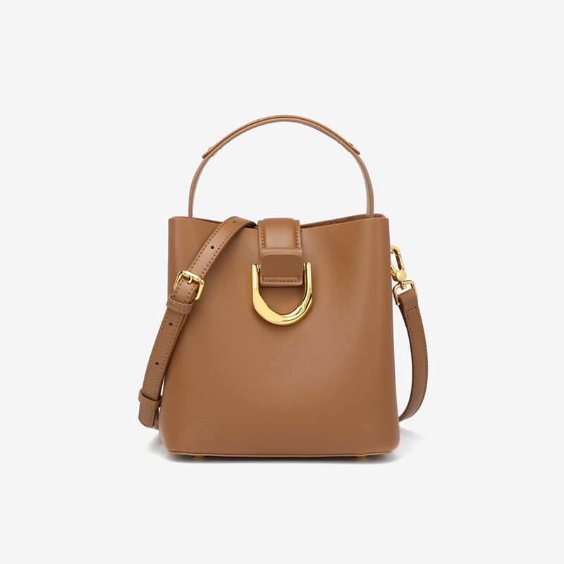 Women’s Genuine Leather Mini Bucket Bags with Shoulder Strap image 6