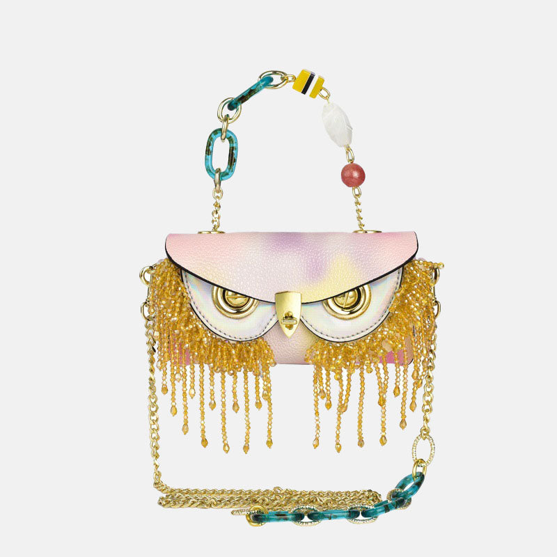 Women’s Dye Beaded Owl Evening Bags in Genuine Leather image 6