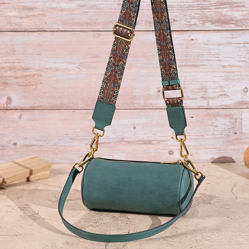 Women’s Genuine Leather Minimal Cylinder Bags image 4