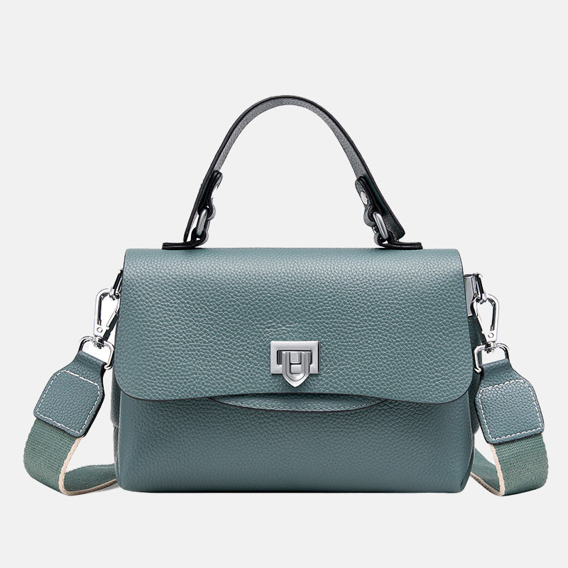 Women’s Lychee Grain Genuine Leather Top Handle Satchels image 5