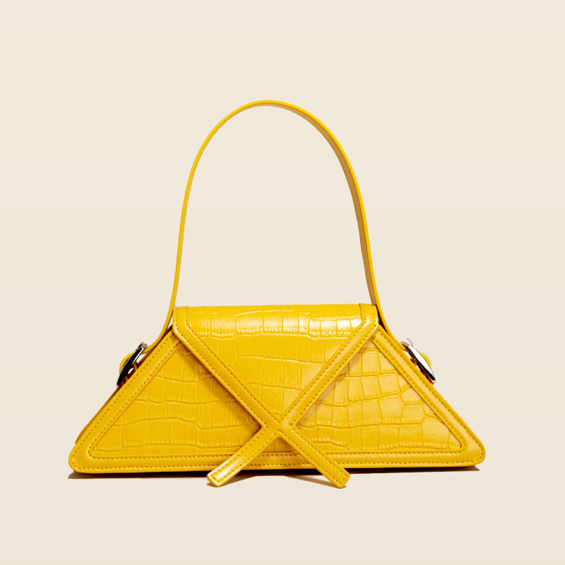 Women’s Trapezoid Croc Print Baguette Bags image 5