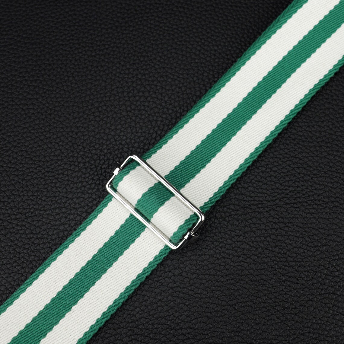 Striped Canvas Crossbody Bag Strap - 50mm Wide Adjustable Replacement