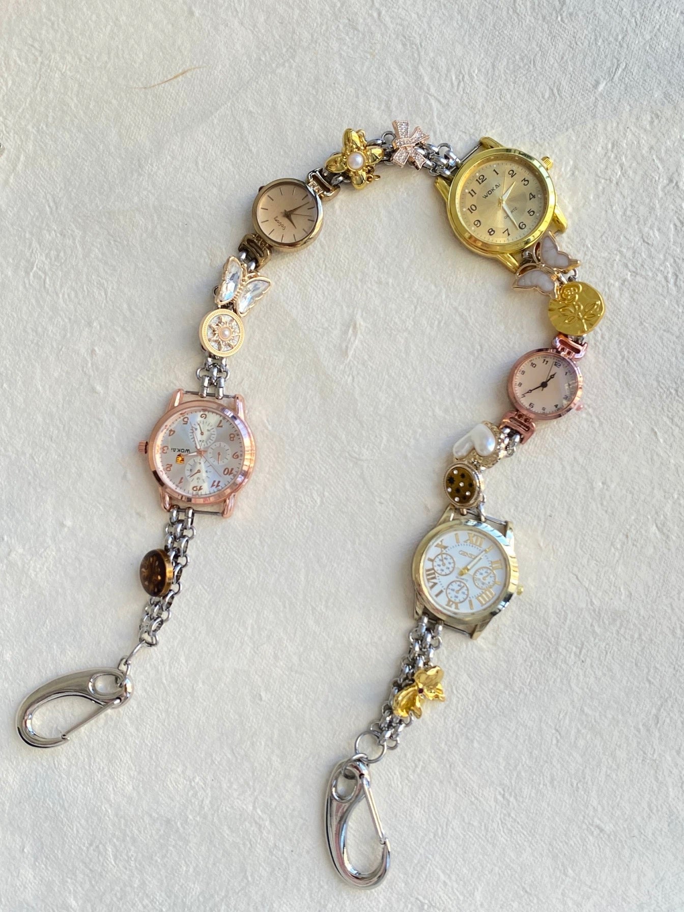 Vintage Colorful Button Watch Bag Strap
