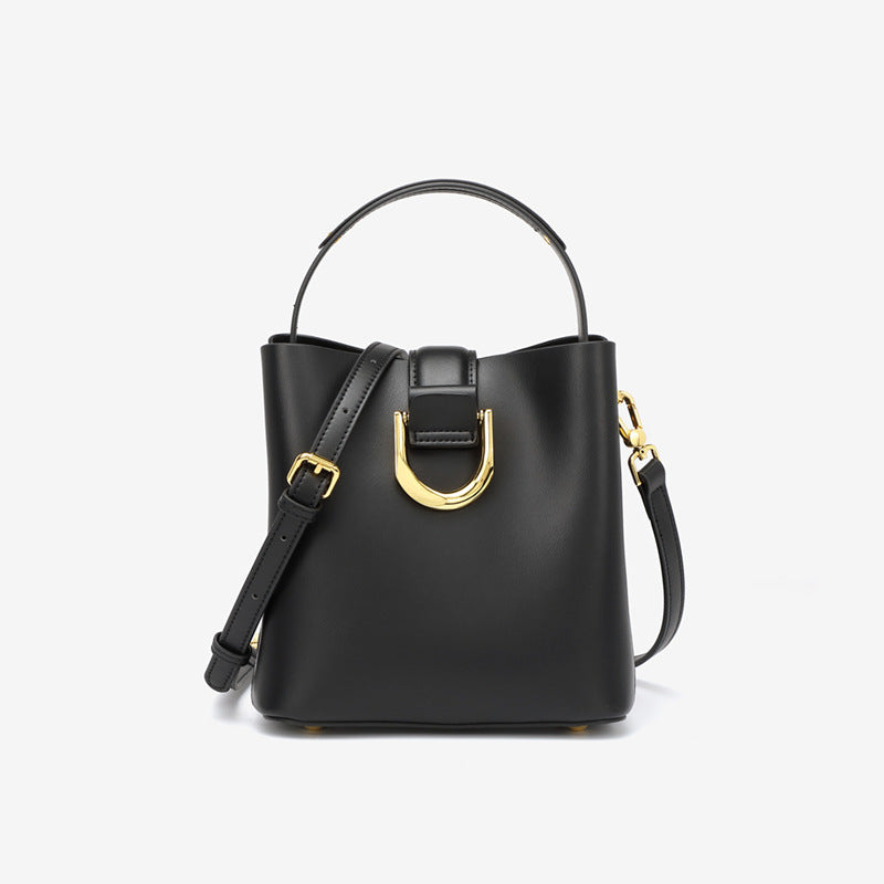Women’s Genuine Leather Mini Bucket Bags with Shoulder Strap image 7