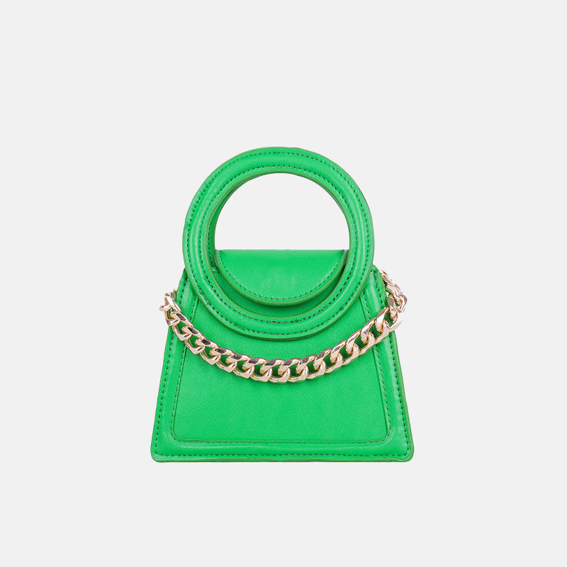 Women’s Mini Round Top Handle Handbags with Chains image 5