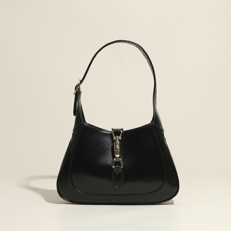 Women’s Leather Shoulder Bags with Metal Buckle image 3