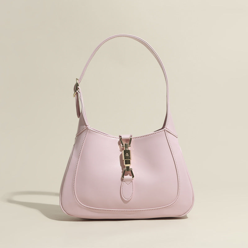 Women’s Leather Shoulder Bags with Metal Buckle image 2