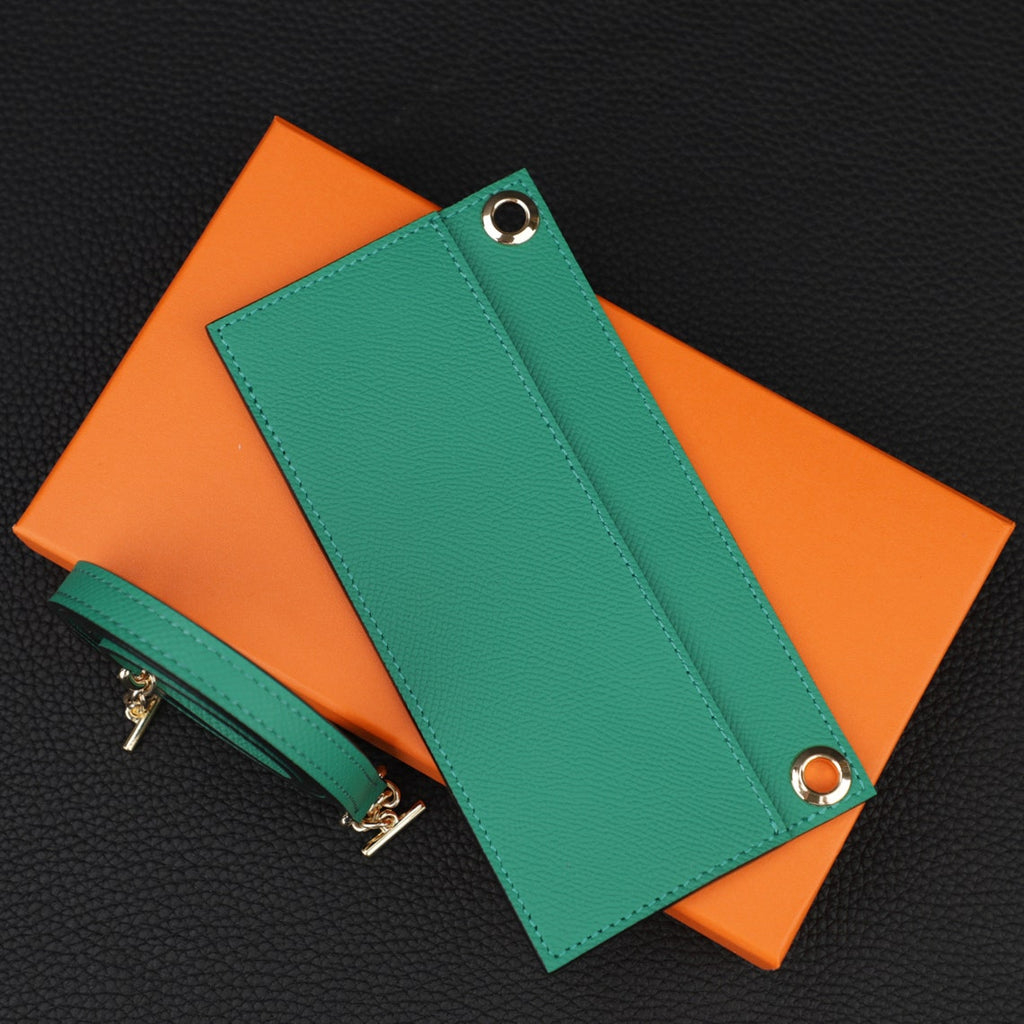 Epsom Leather Wallet Insert & Shoulder Strap: Crossbody Purse Strap