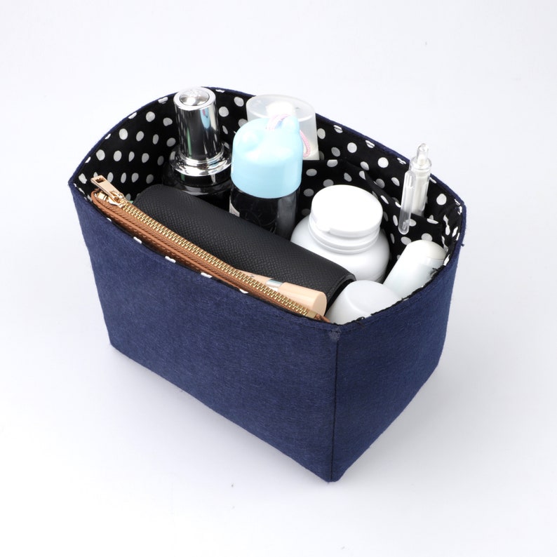Felt & Polka Dot Cotton Liner Bag: Picotin Bag Organizer
