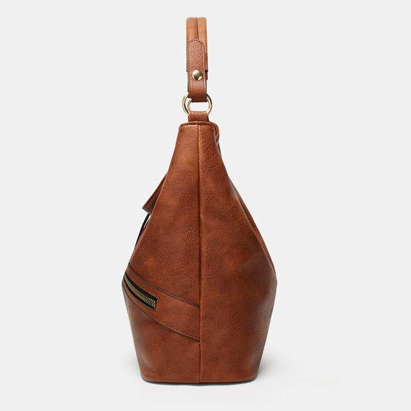 Women’s Vintage Vegan Leather Hobo Bags Shoulder Bags with Zipper image 3