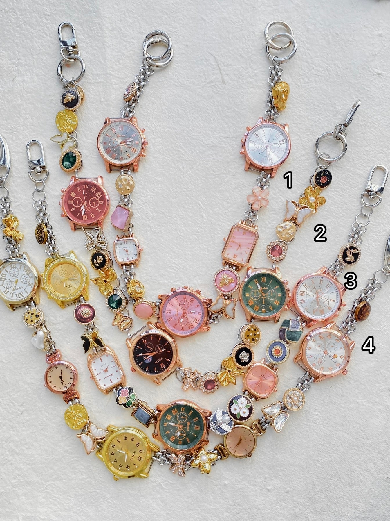 Vintage Colorful Button Watch Bag Strap