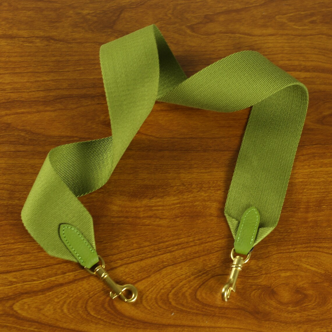 Black Calfskin Leather Bag Strap: 2.4inch Wide Canvas