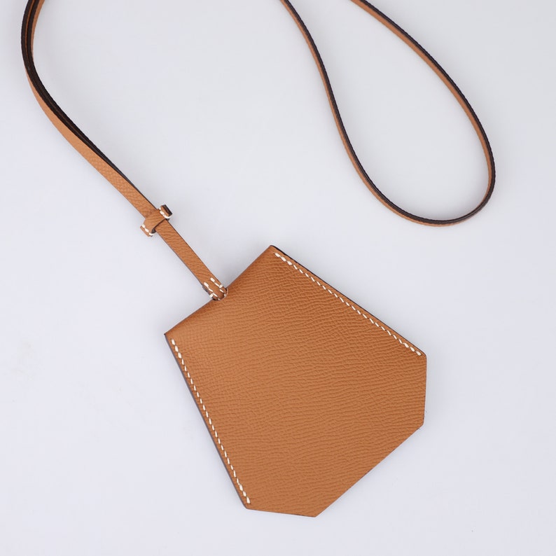 Handmade Epsom Leather Key Holder: Custom Key Pouch with Strap