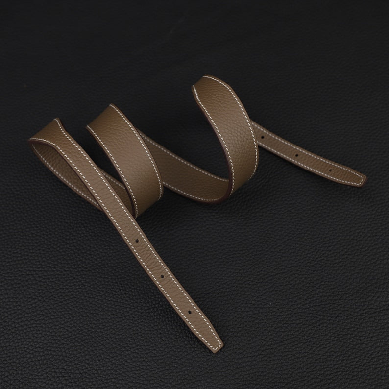 Hermès Style Etoupe (18) Togo Leather Bandoulière: 3cm Wide Shoulder/Crossbody Strap Compatible with Halzan Bags