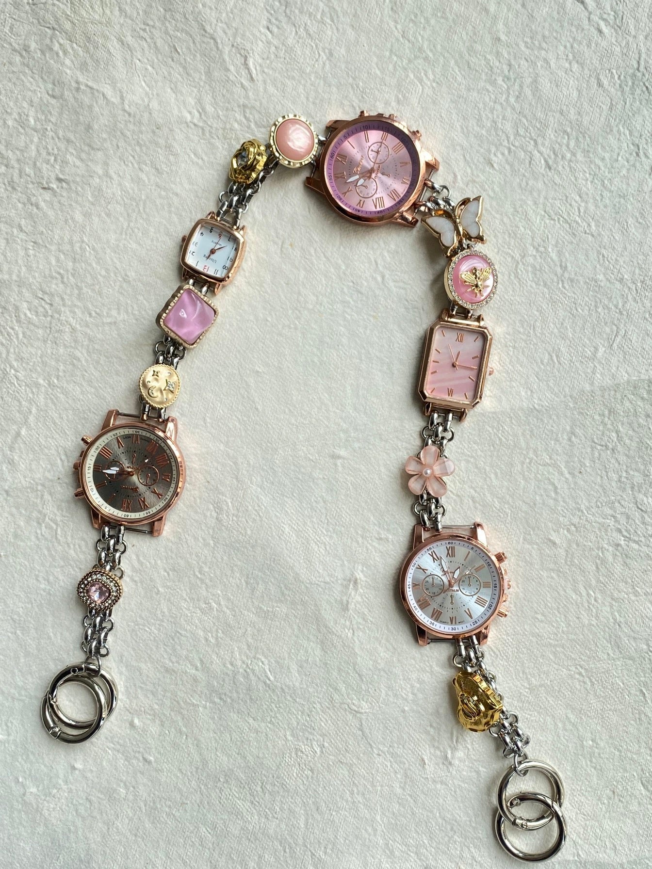 Vintage Colorful Button Watch Bag Strap