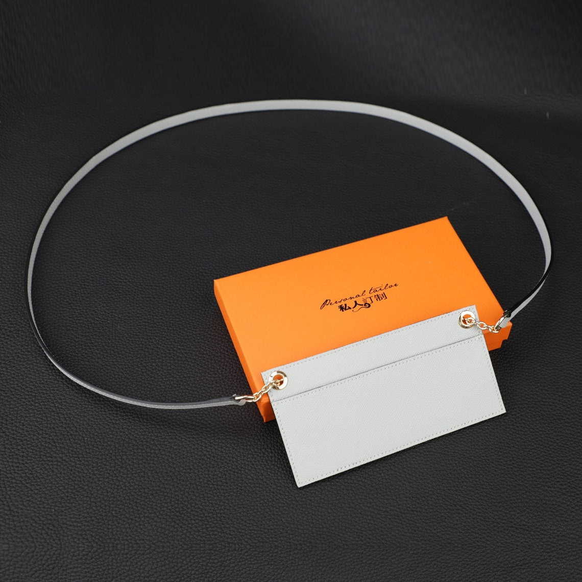 Epsom Leather Wallet Insert & Shoulder Strap: Crossbody Purse Strap