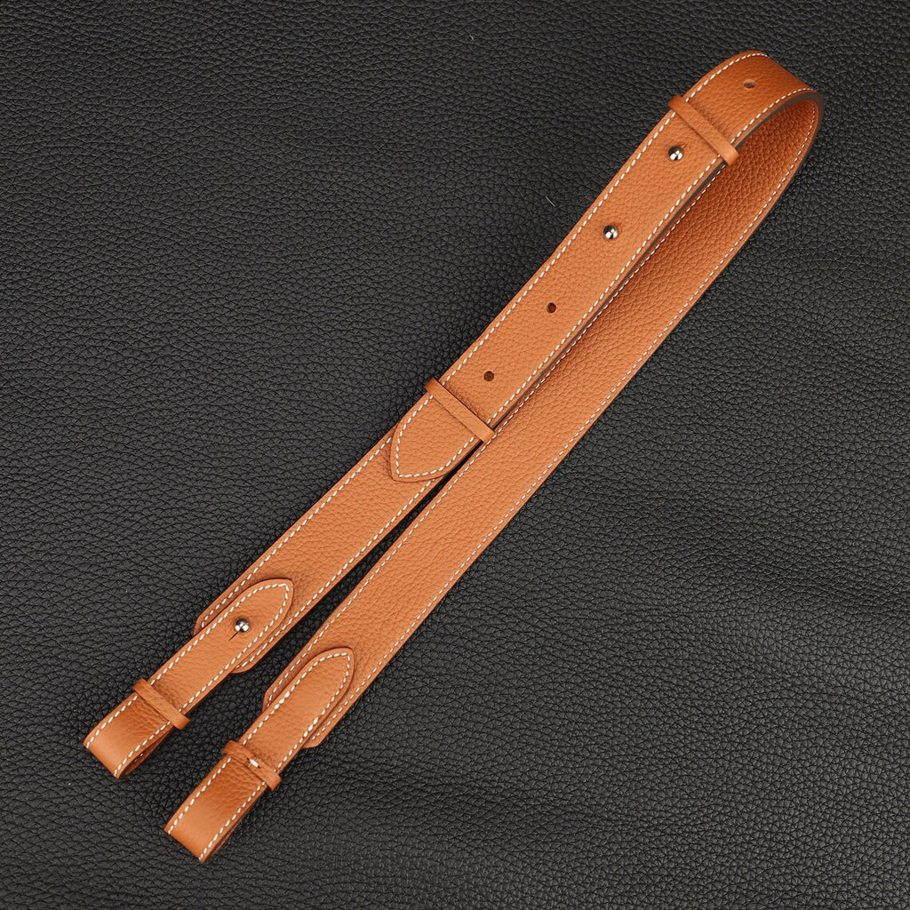 Hermès Style Etoupe (18) Togo Leather Adjustable Bandoulière: Compatible Crossbody/Shoulder Strap for Picotin & Lindy Bags