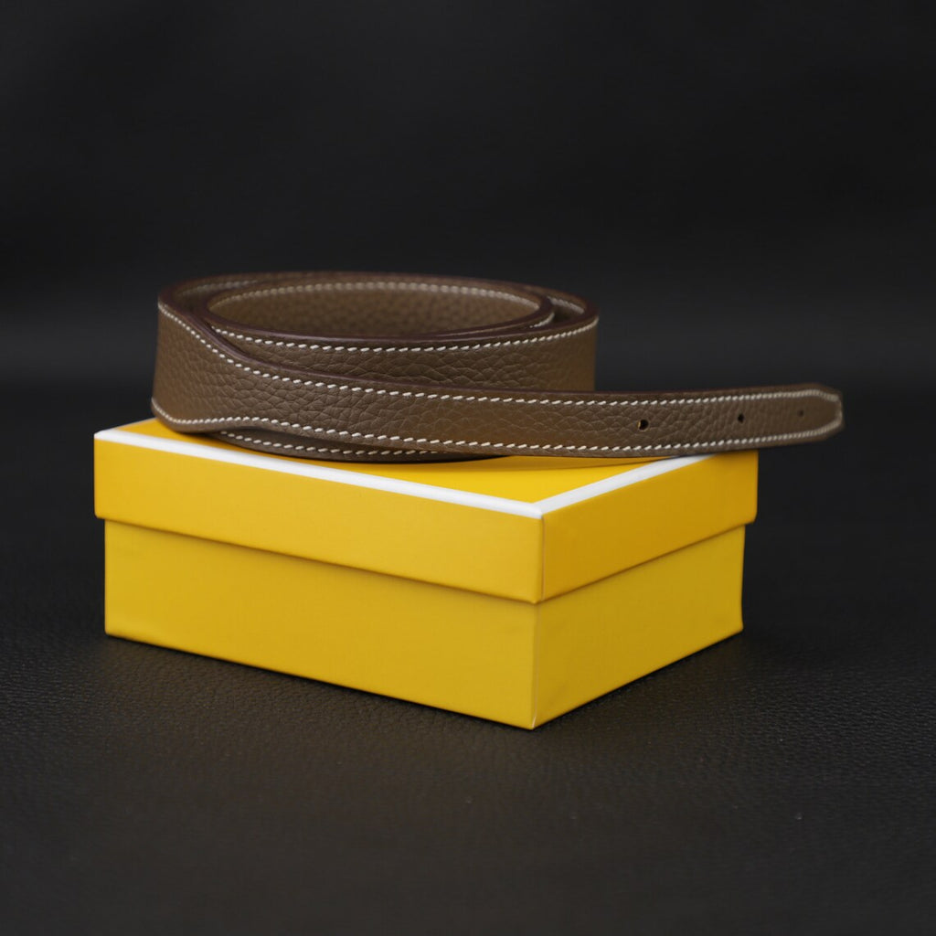 Hermès Style Etoupe (18) Togo Leather Bandoulière (30mm Wide): Compatible Shoulder/Crossbody Strap