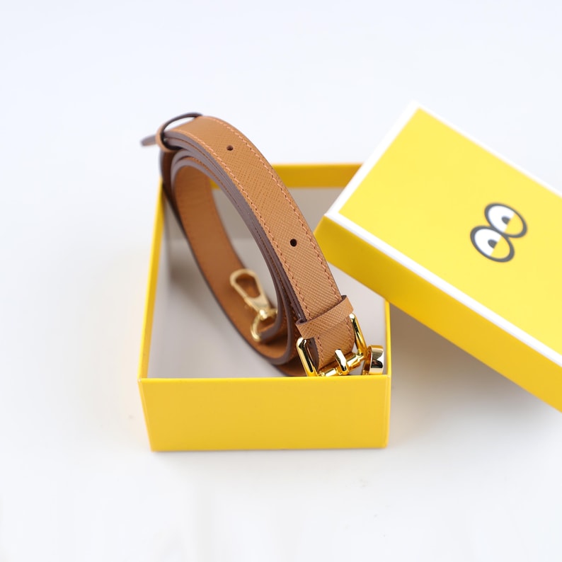 1.5cm Width Black Saffiano Leather Bag Shoulder Strap,Caramel Saffiano leather Adjustable bag strap