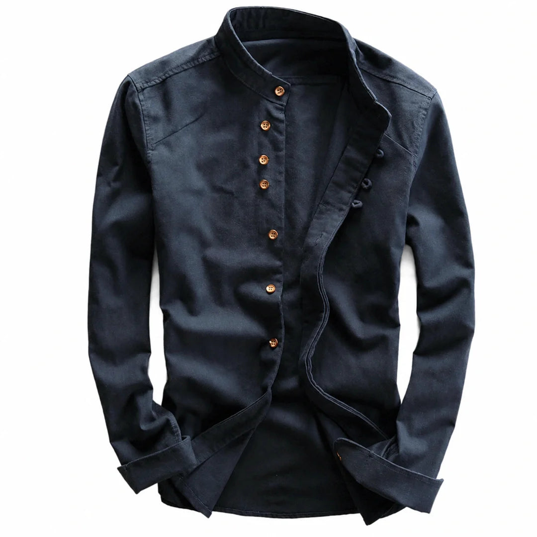 Kyoto - Men's Ultra Comfortable Band Collar Shirt