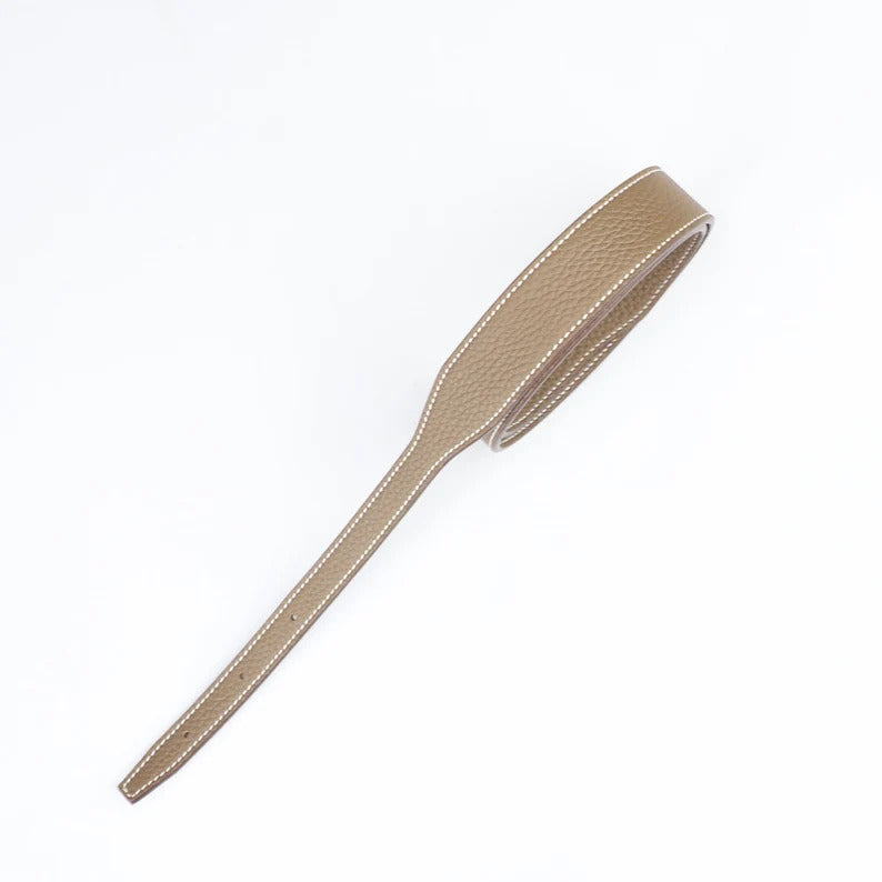 Artisanal Togo Leather Bandoulière (30mm Wide): Hand-Stitched Shoulder Strap Compatible with Hermès Halzan Bag