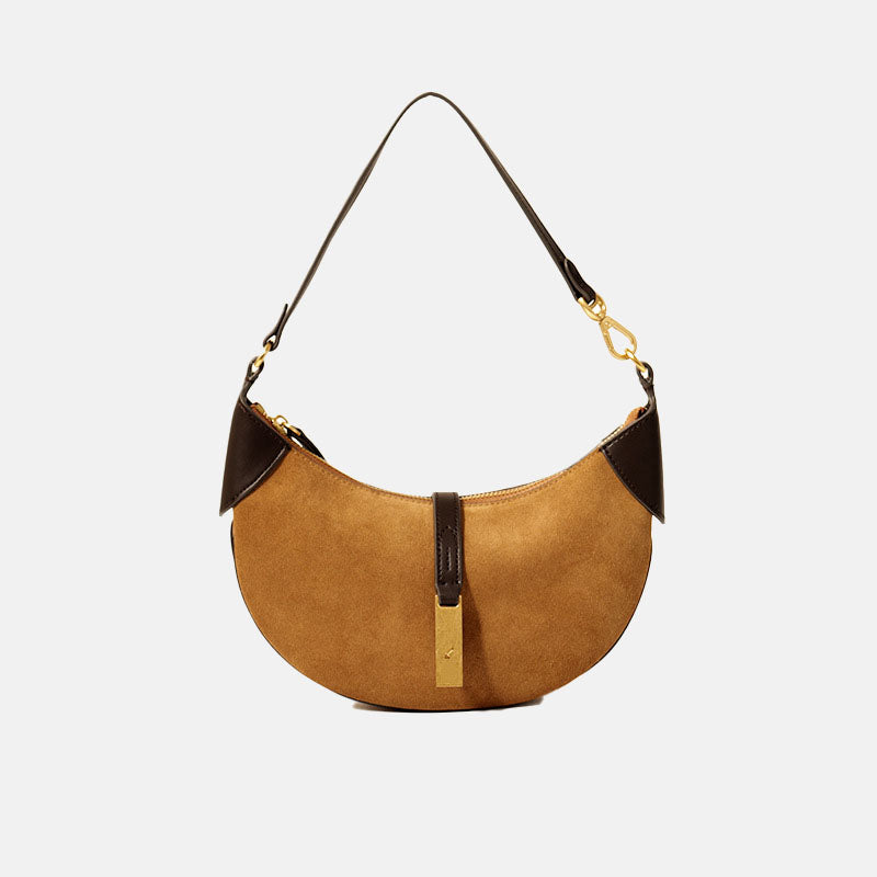 Women’s Saddle Half Moon Shoulder Bags in Genuine Leather image 7