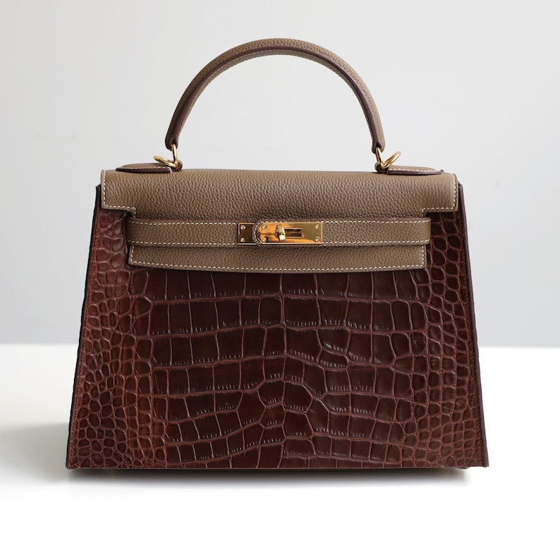 Embossed Leather Kelly Cover: Customizable Crocodile, Python, Ostrich Textures
