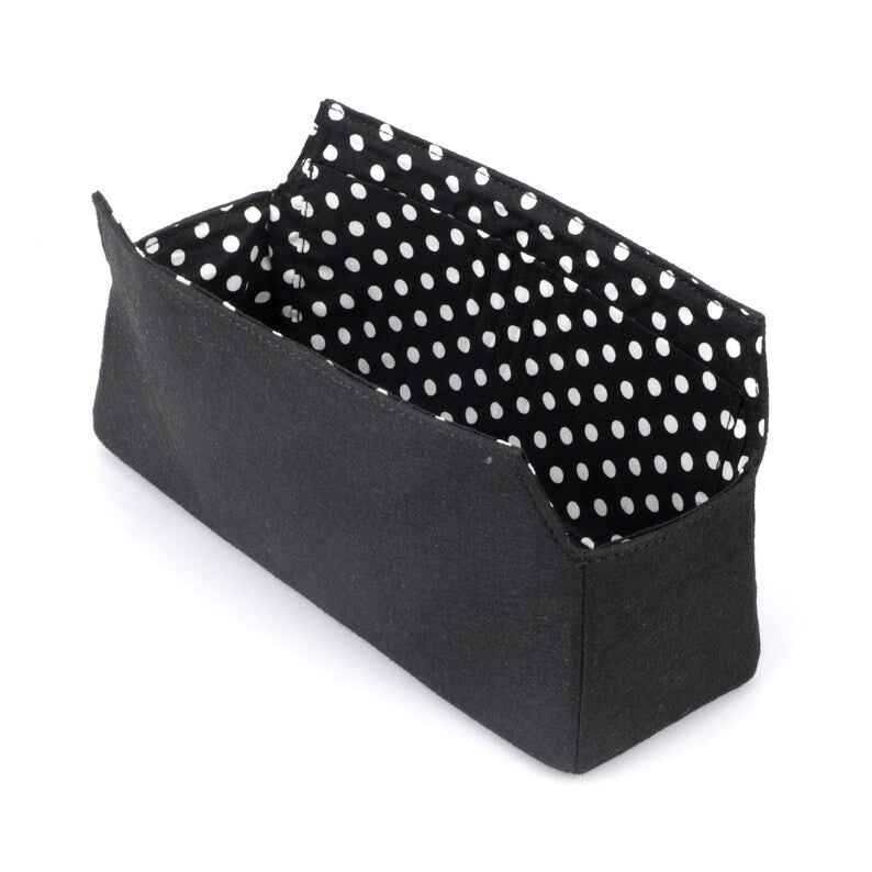 Felt Bag Organizer: Polka Dot Cotton Liner, Bolide Bag Insert