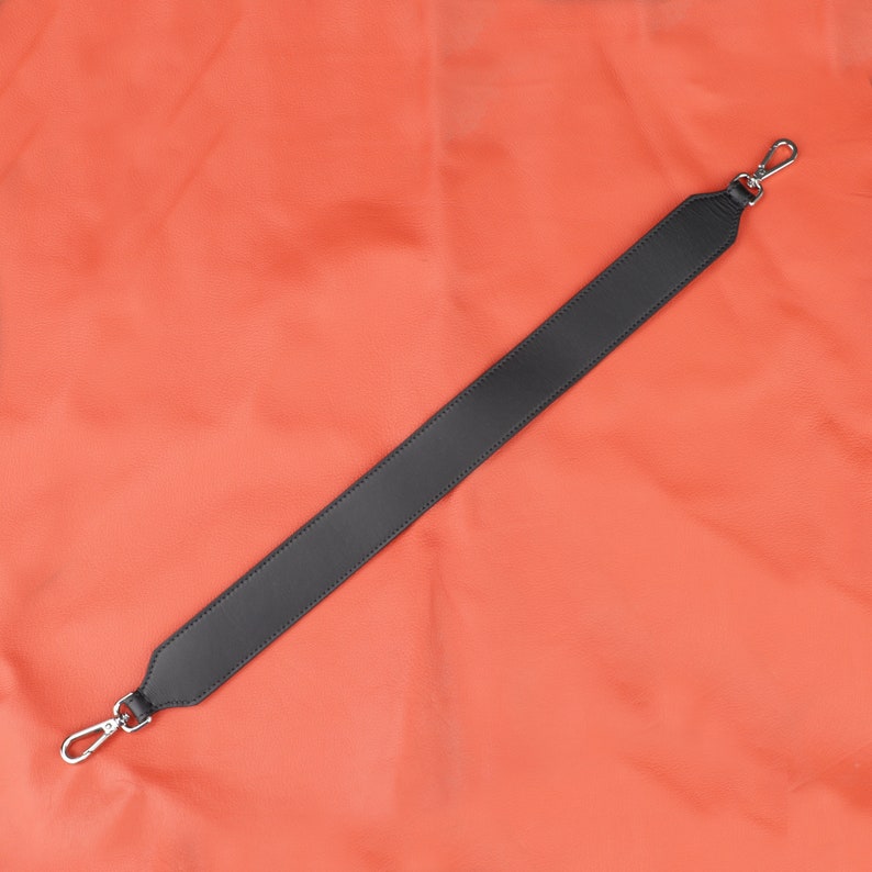 Hermès Style Black Swift Leather Bandoulière (40mm Wide): Compatible Crossbody/Shoulder Strap for Large Totes