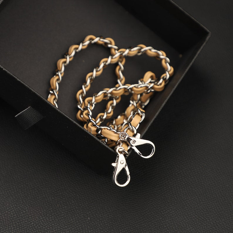 Handmade Swift Leather Chain Bag Strap: Replacement Shoulder/Crossbody