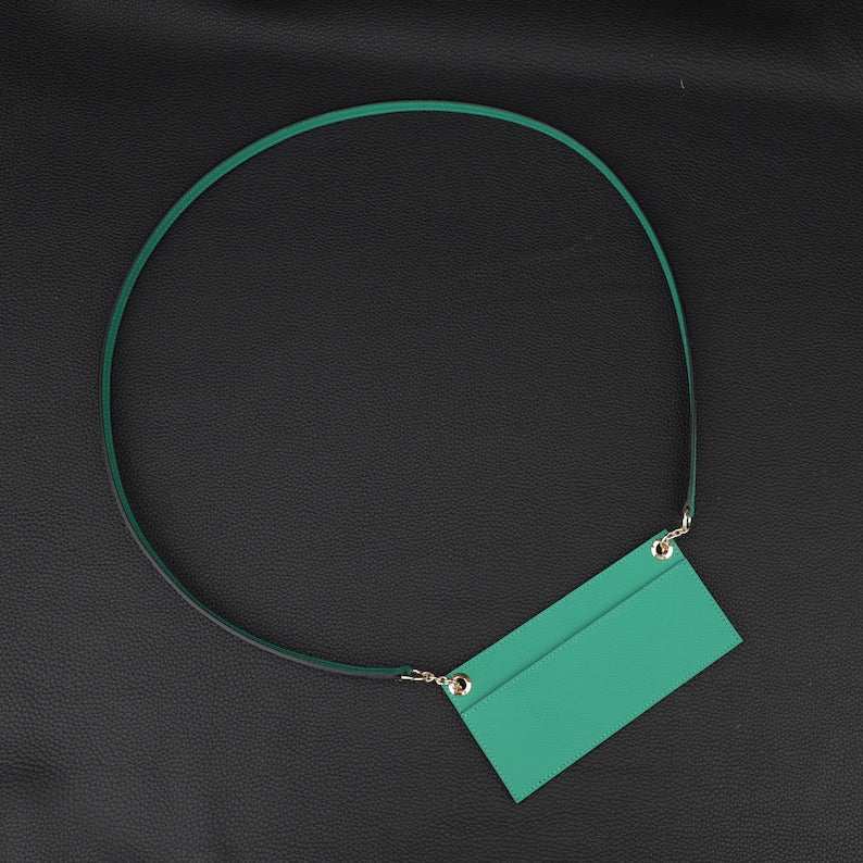 Epsom Leather Wallet Insert & Shoulder Strap: Crossbody Purse Strap