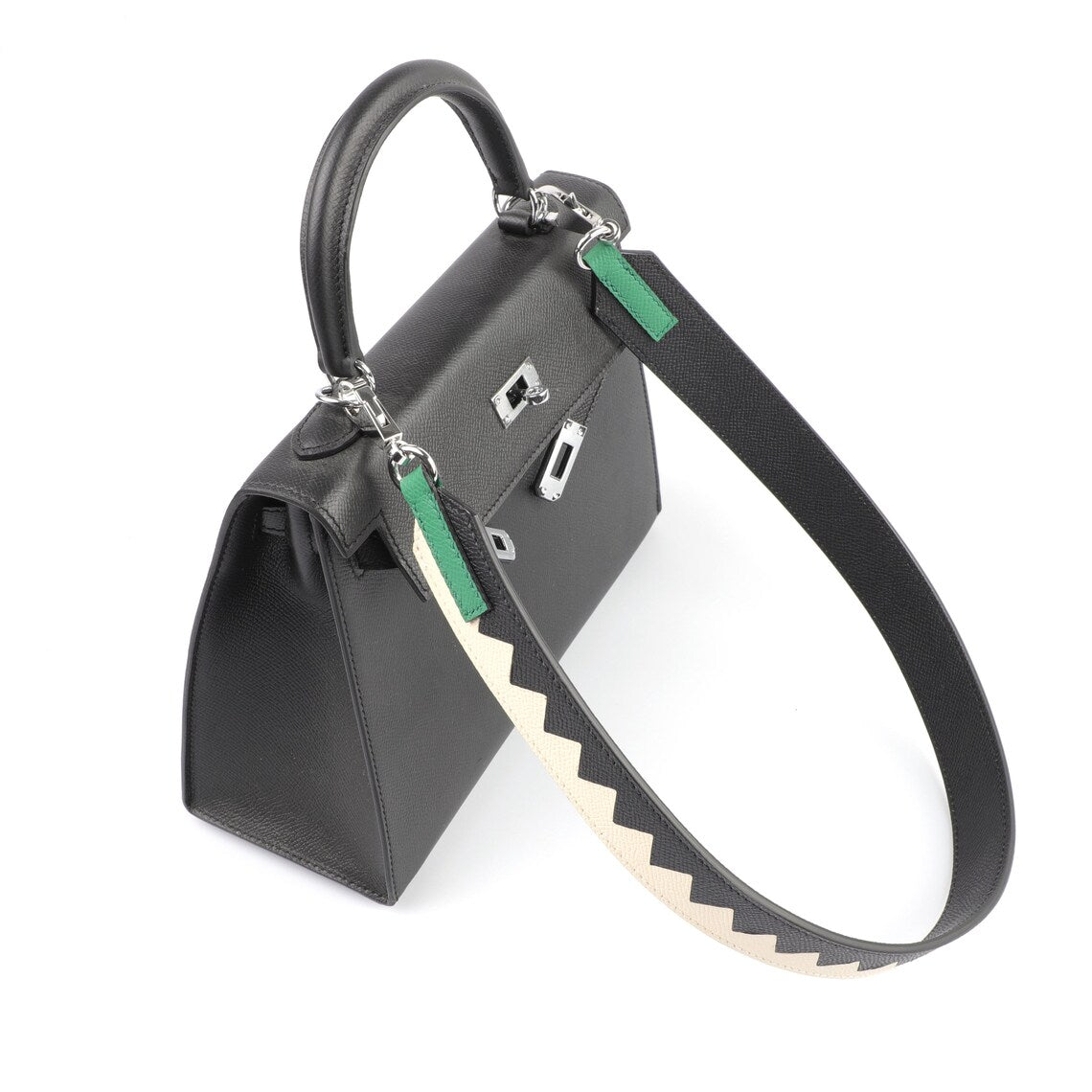 Artisanal Epsom Leather Bandoulière (30mm Wide): Hand-Stitched Color-Matched Shoulder Strap Upgrade