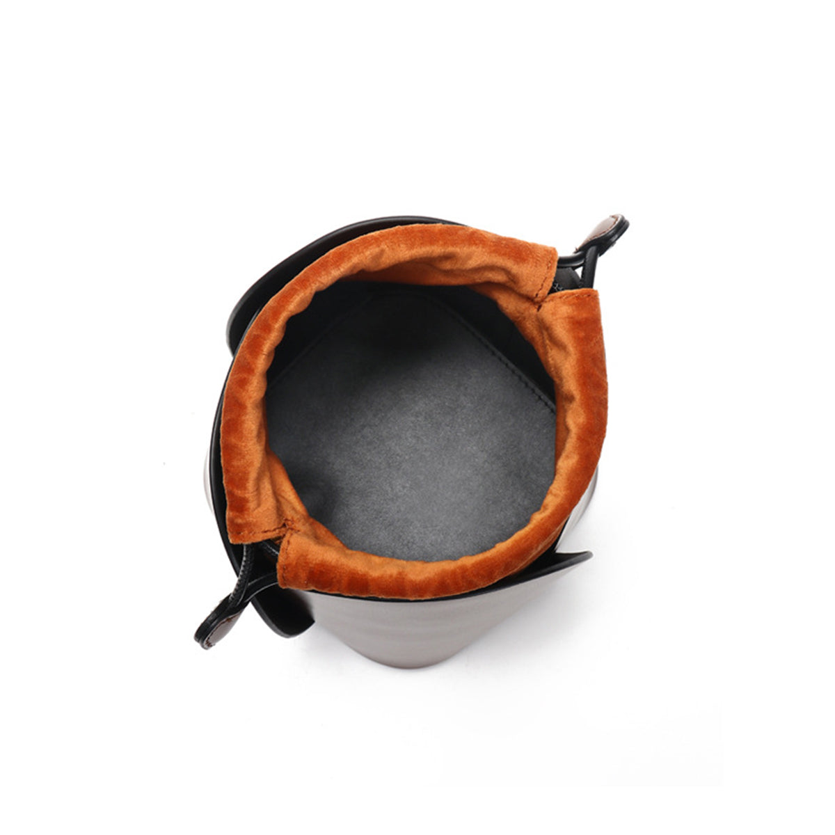Women’s Genuine Leather Bucket Bags with Drawstring Bag inside image 4