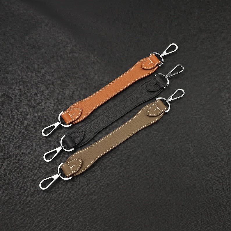 Artisanal Togo Leather Bandoulière (30mm Wide): Hand-Stitched Short Crossbody/Top Handle Strap Upgrade