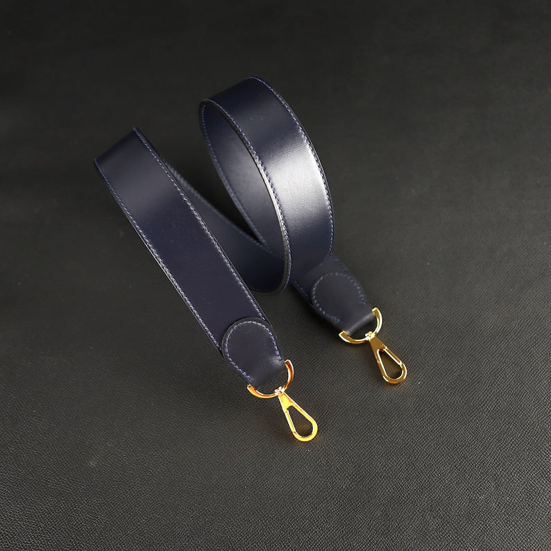 Hermès Style Black Box Calf Leather Bandoulière (38mm Wide): Compatible Shoulder Strap Replacement for Kelly Bags