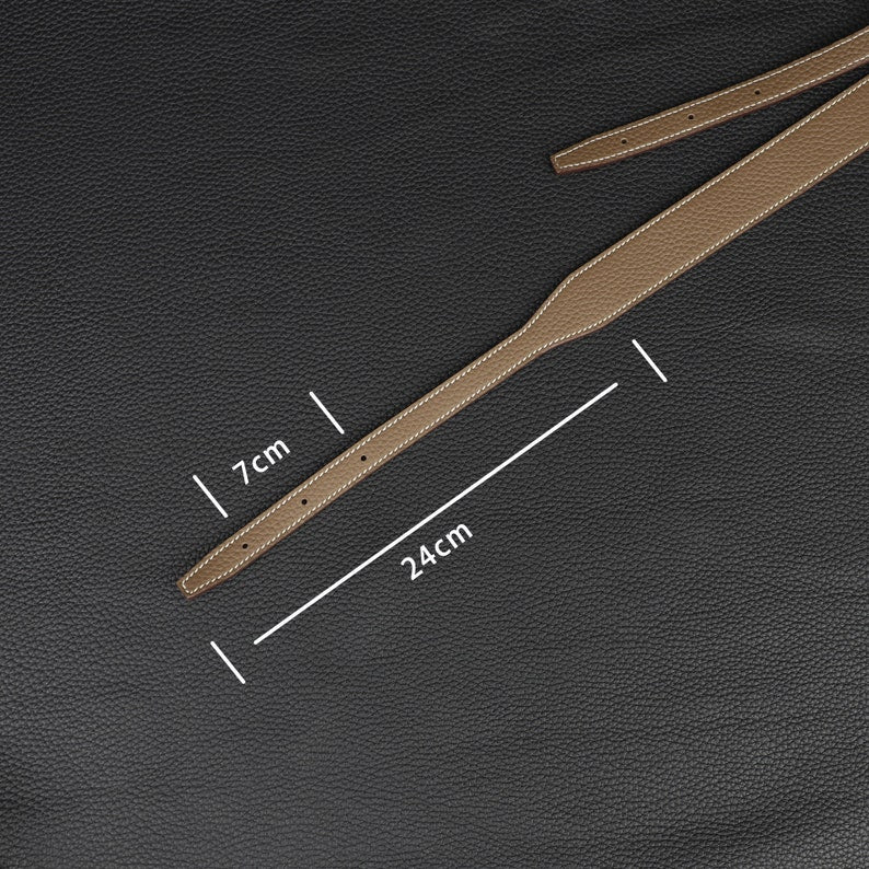 Artisanal Togo Leather Bandoulière (30mm Wide): Hand-Stitched Shoulder Strap Compatible with Hermès Halzan Bag