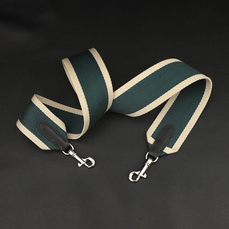 Textile & Calfskin Bag Strap: 2" Wide, Crossbody or Shoulder