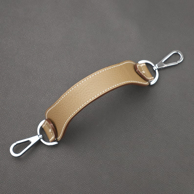 Artisanal Togo Leather Bandoulière (30mm Wide): Hand-Stitched Short Crossbody/Top Handle Strap Upgrade