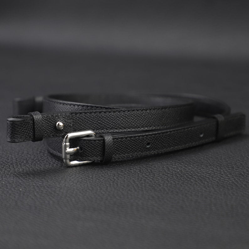 Hermès Style Epsom Leather Adjustable Bandoulière (15mm Ultra-Slim): Compatible Crossbody Strap for Mini Bags & Pochette