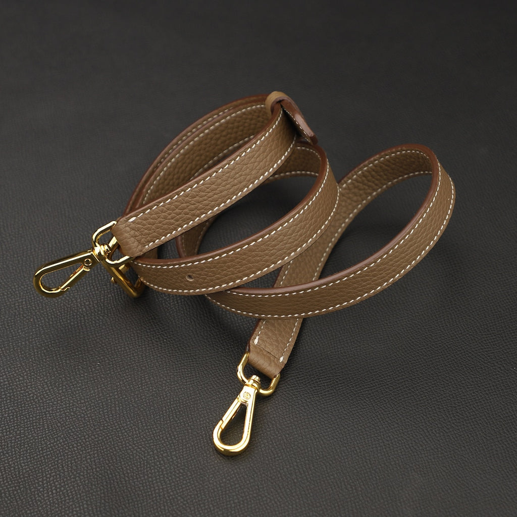 Hermès Style Black Togo Leather Adjustable Bandoulière (18mm Slim): Compatible Crossbody/Shoulder Strap