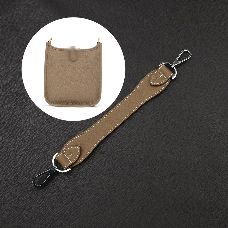 Artisanal Togo Leather Bandoulière (30mm Wide): Hand-Stitched Short Crossbody/Top Handle Strap Upgrade