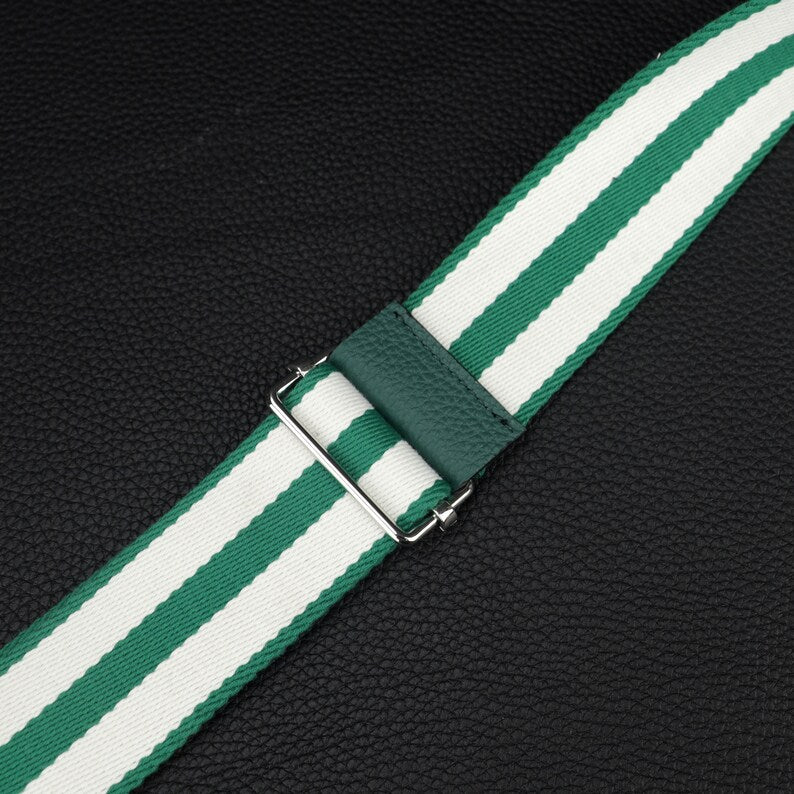 Striped Canvas Crossbody Bag Strap - 50mm Wide Adjustable Replacement
