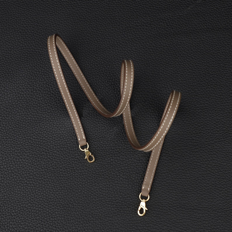 Artisanal Epsom Leather Bandoulière (10mm Ultra-Slim): Hand-Stitched Crossbody Strap Compatible with Mini Kelly II Bag