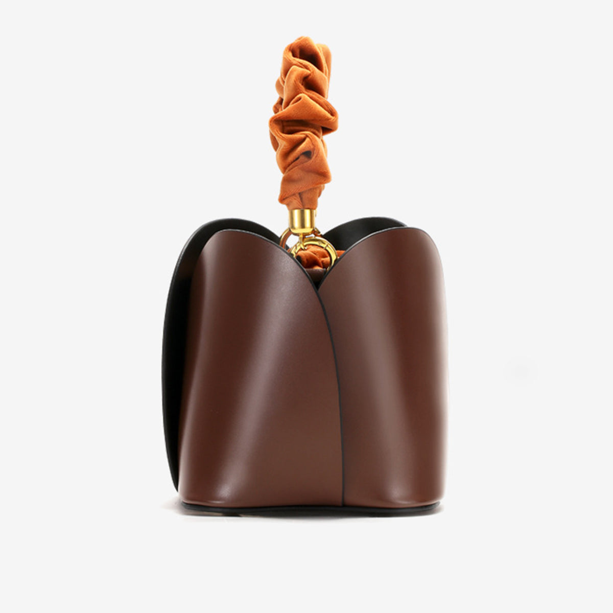 Women’s Genuine Leather Bucket Bags with Drawstring Bag inside image 2