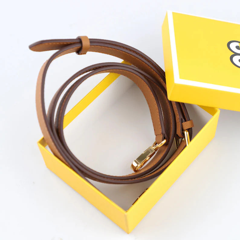 1.5cm Width Black Saffiano Leather Bag Shoulder Strap,Caramel Saffiano leather Adjustable bag strap