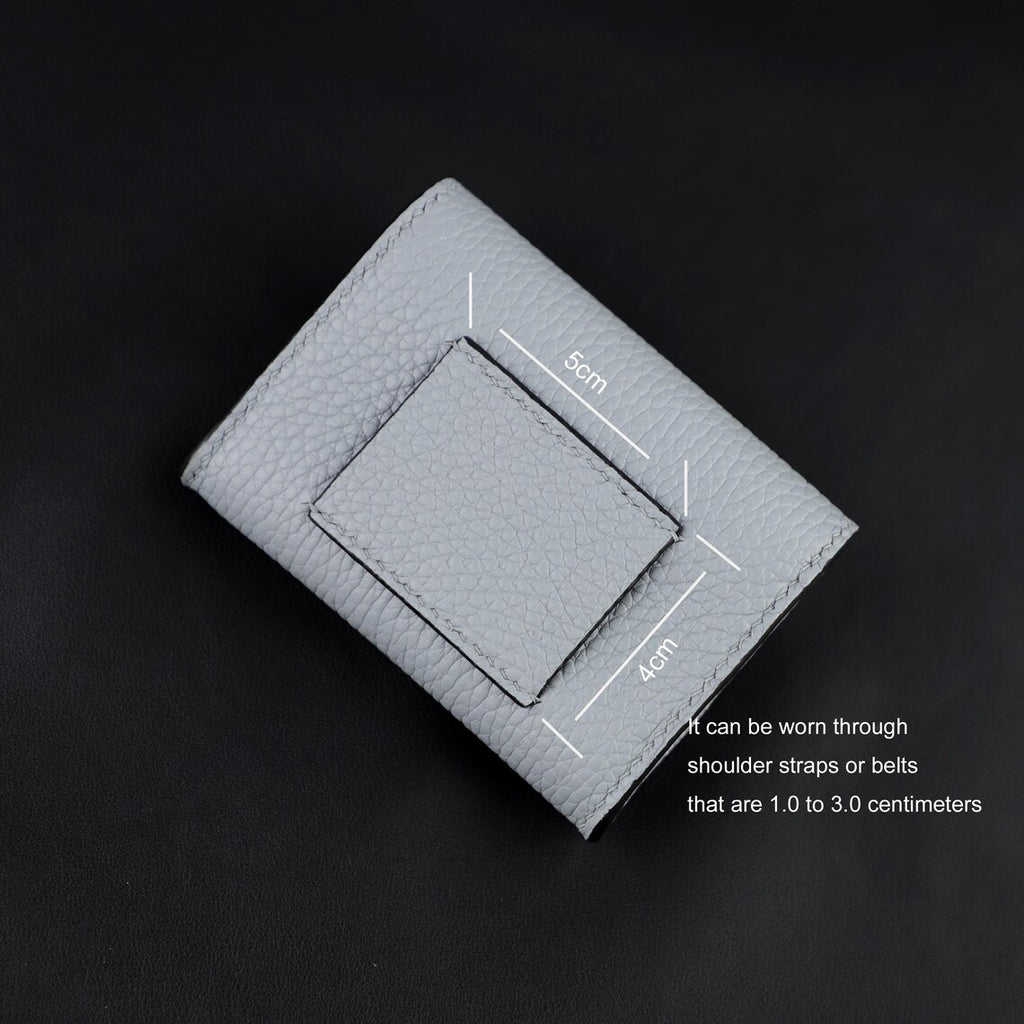 Handmade Clemence Leather Pocket | Hand-Stitched Bag Strap Holder or Fashion Belt Accessory