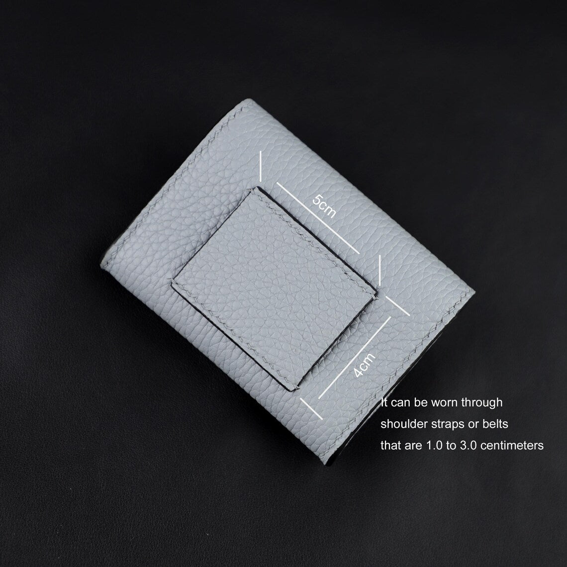 Handmade Clemence Leather Pocket | Hand-Stitched Bag Strap Holder or Fashion Belt Accessory