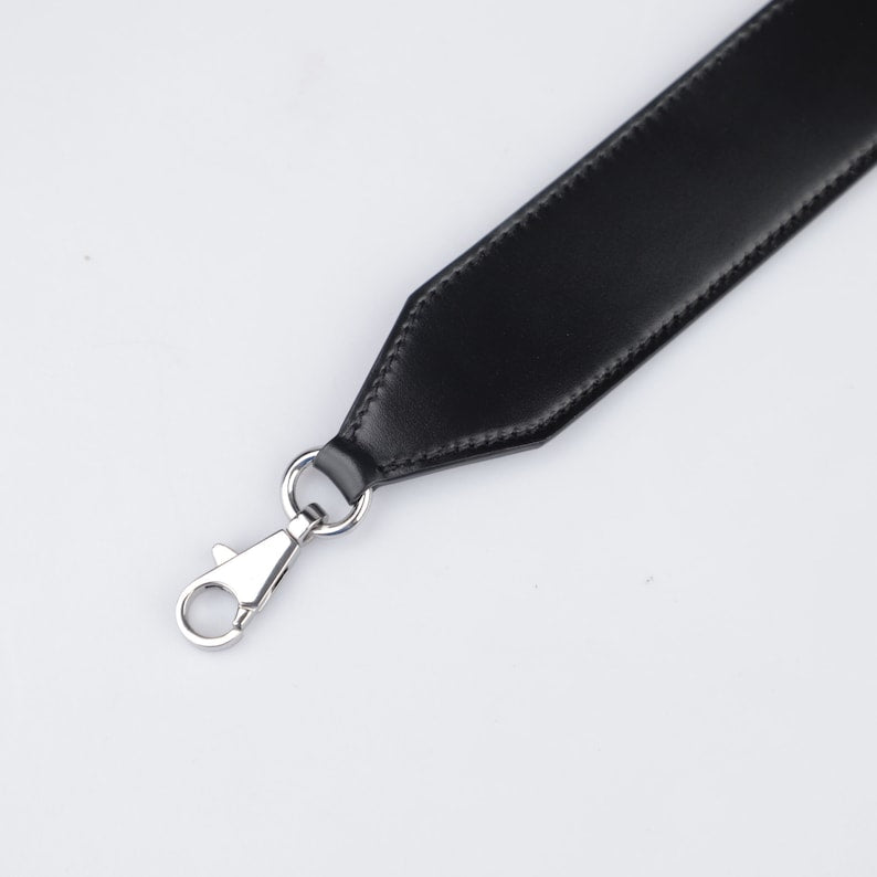 Hermès Style Black Box Calf Leather Bandoulière (40mm Wide): Compatible Shoulder/Crossbody Strap for Kelly Bags